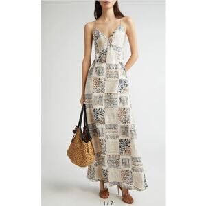ELEVENTY Tile Print Linen Slipdress Size 4 - New